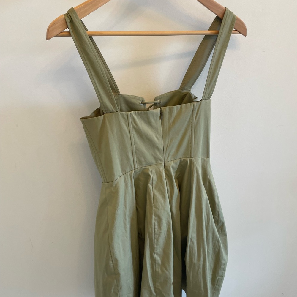 STAUD Yellow Lace-Up Mini Dress - Picture 3 of 4